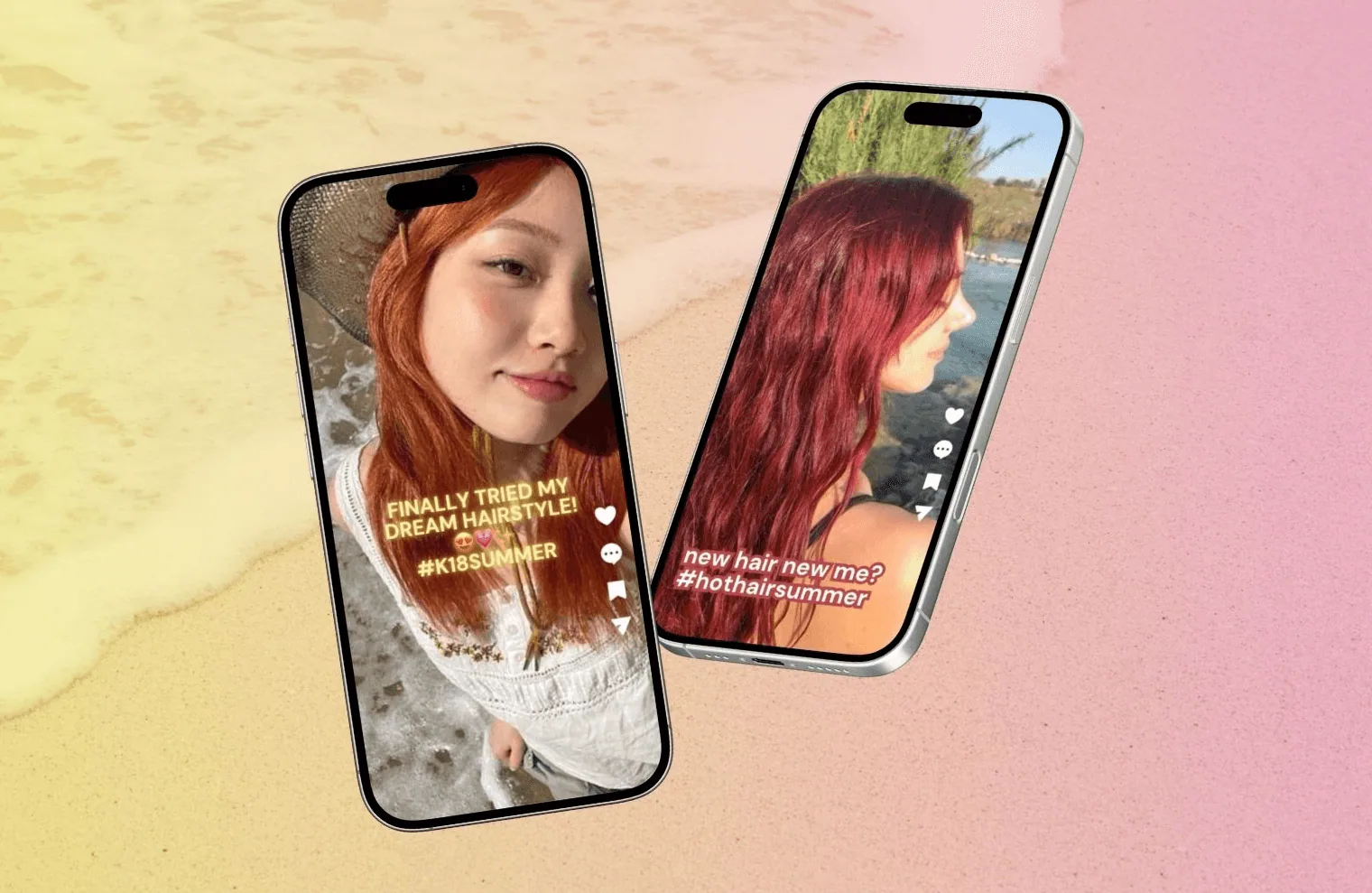 Phones showing K18 social posts