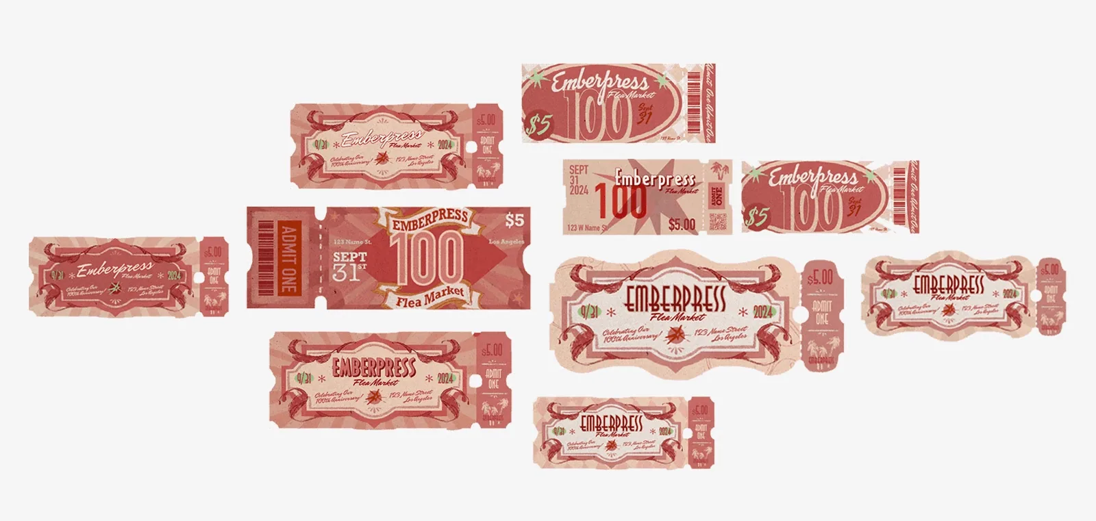 Emberpress Flea ticket designs